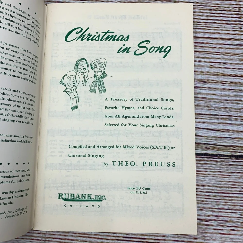Christmas in Song Traditional Hymns‎ and Carols Sheet Music Book Rubank Inc 1947